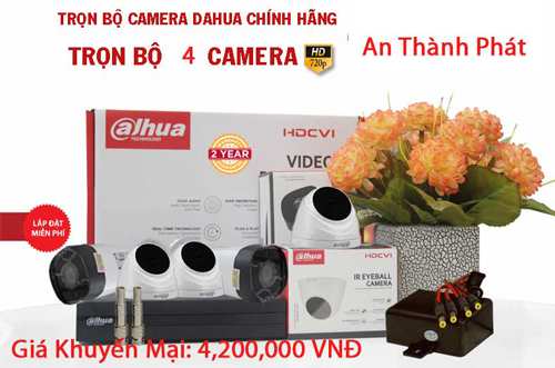 trọn bộ 4 camera quan sát Dahua giá rẻ chất lượng